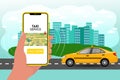 Public taxi mobile application Royalty Free Stock Photo